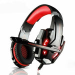 Ninja Dragon G9300 LED gaming headset with microphone and over-ear soft pads in black and red design