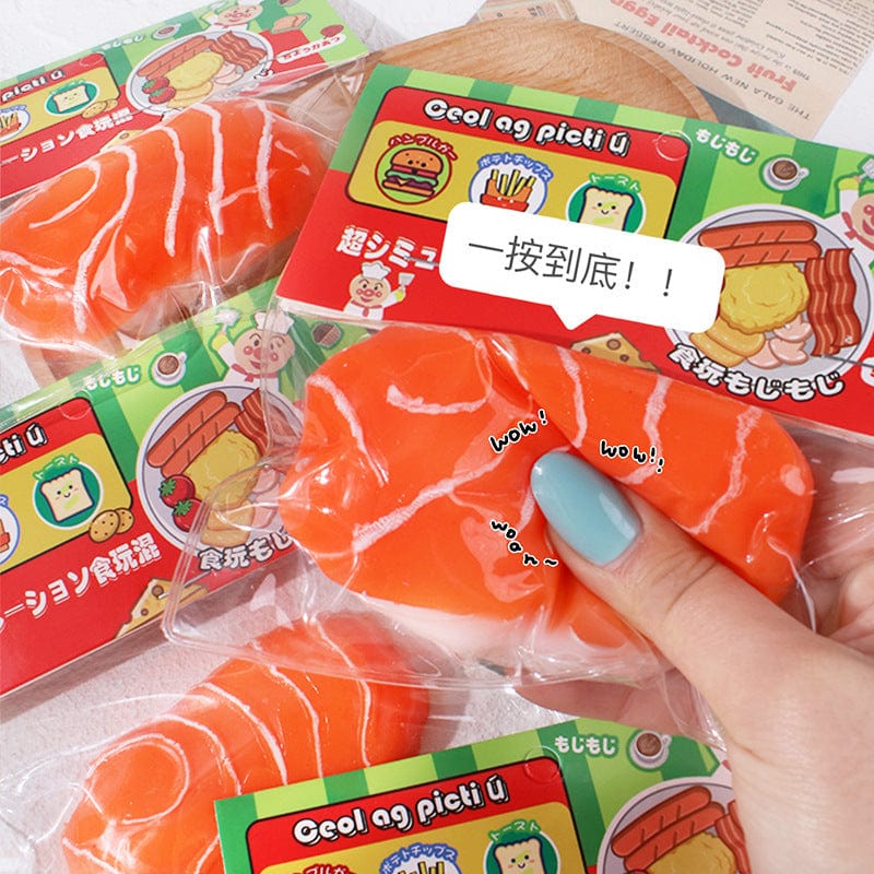 Salmon Slices Pinch Musician Nigiri-zushi Cement Sticky Bag Simulation