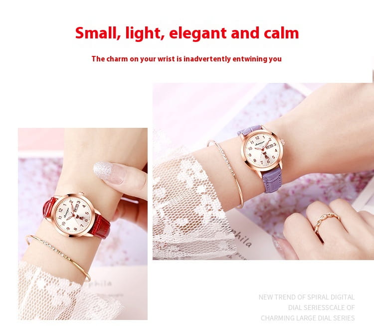 Women’s Luminous Quartz Watch With Simple Waterproof Belt
