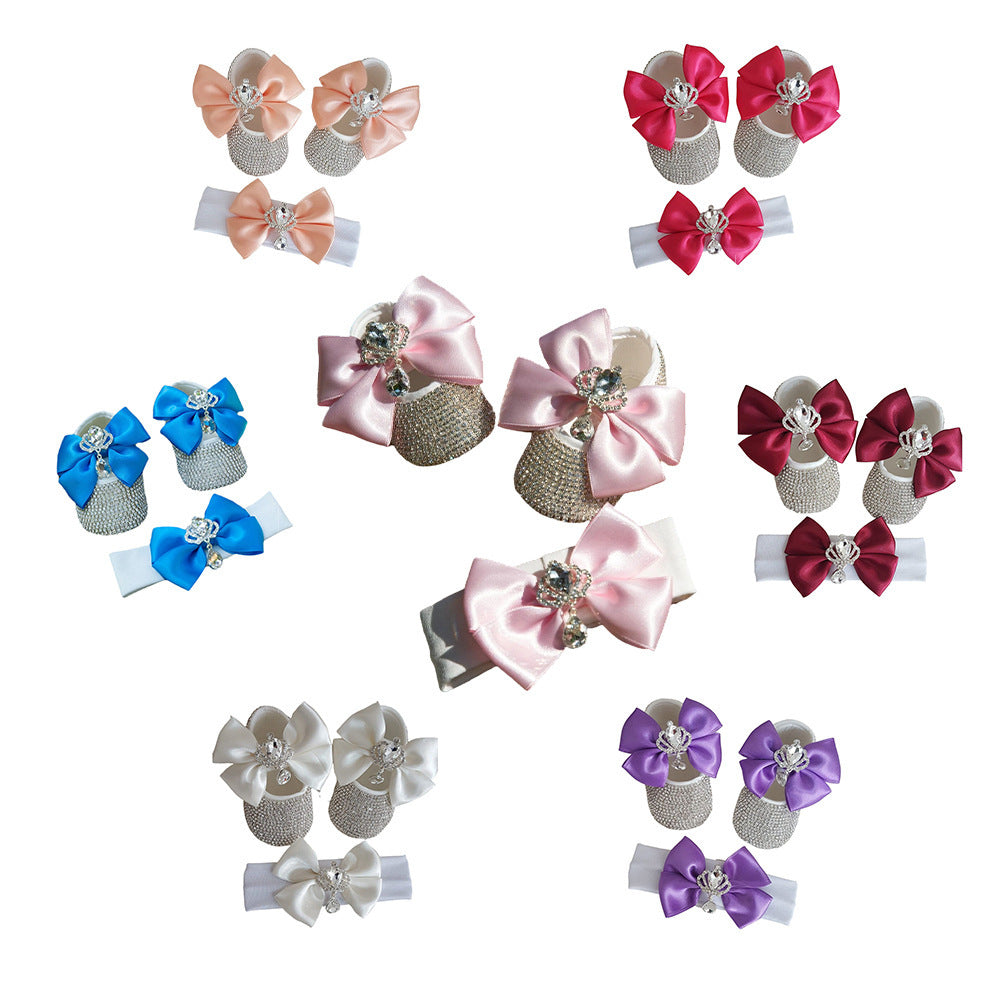 Photography Props And Headband Baby Toddler Shoes Soft Sole Suit
