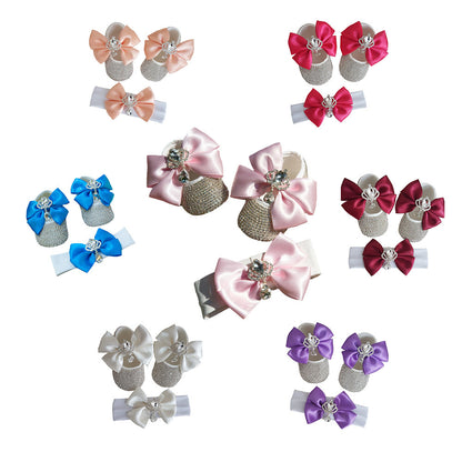 Photography Props And Headband Baby Toddler Shoes Soft Sole Suit