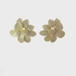 Amaryllis Flower Large Stud Earrings Gold