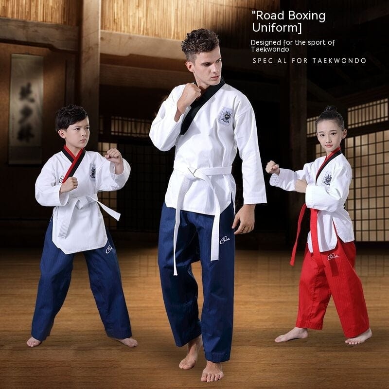 زي TKD للبالغين والأطفال، ملابس تدريب تنافسية للرجال والنساء