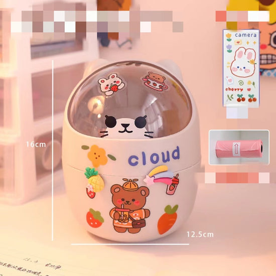 سوب سطح المكتب Can Can Organizer Bucket Office Mini Bear Trash Can