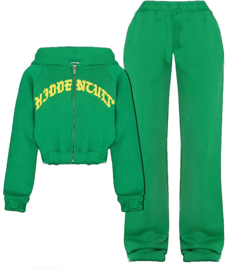 Sports Suit Zip-up Hooded