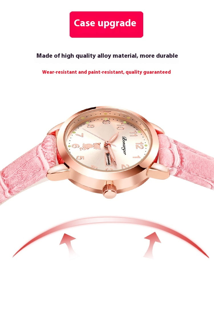 Women’s Luminous Quartz Watch With Simple Waterproof Belt