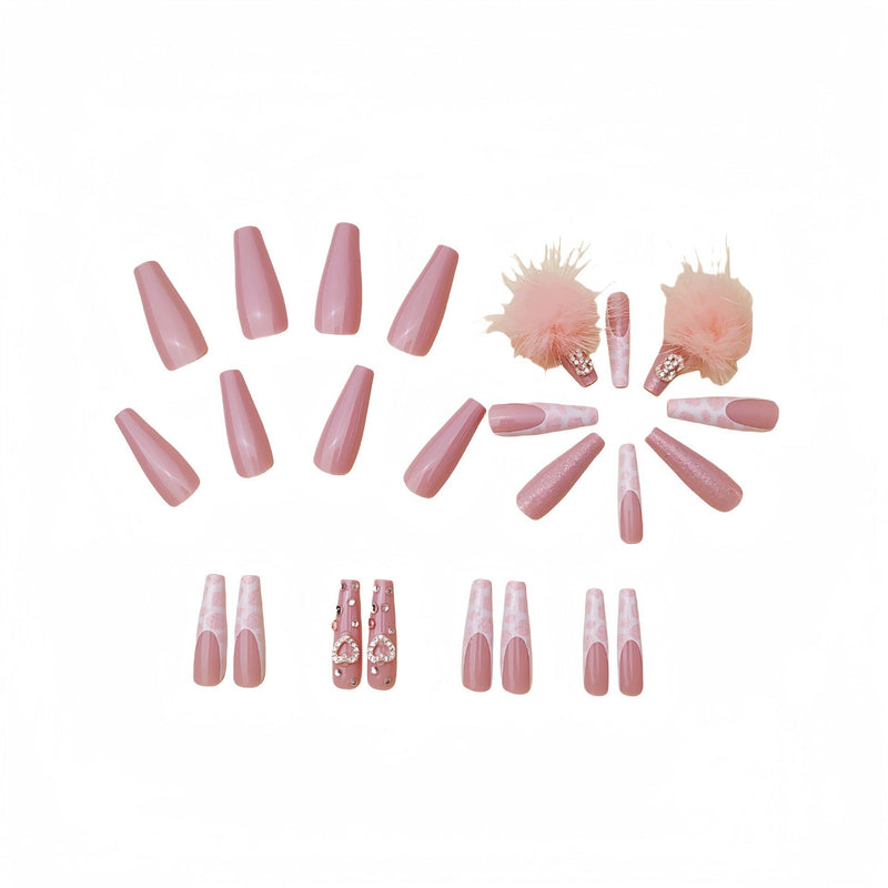 أظافر صناعية من مجموعة Cotton Candy Ball Diamond Wear Ballet Armor Gentle Girl