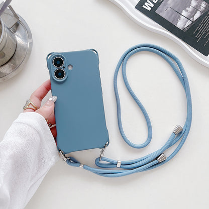 Four-corner Cross Lanyard Liquid Silicone Phone Case Soft Case