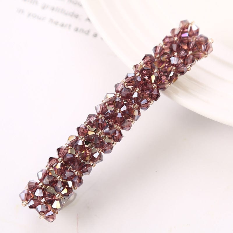 Simple Crystal Crystal Fishing Line Braided Spring Clip Barrettes