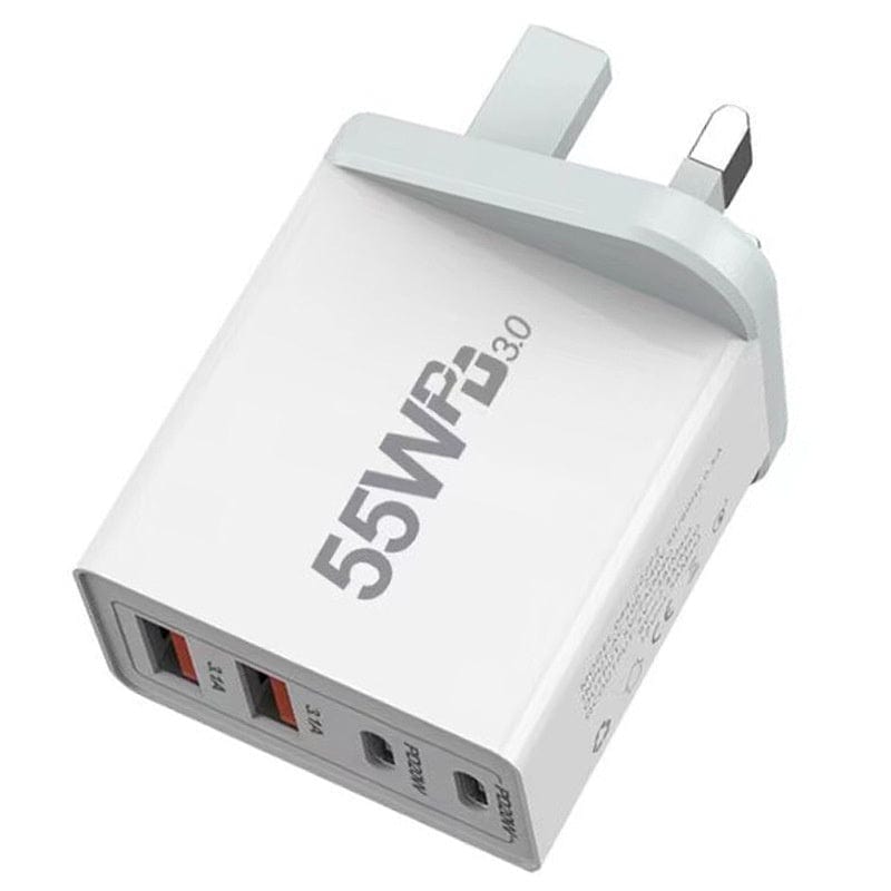 قابس شحن الهاتف المحمول USB متعدد المنافذ بقوة 55 وات