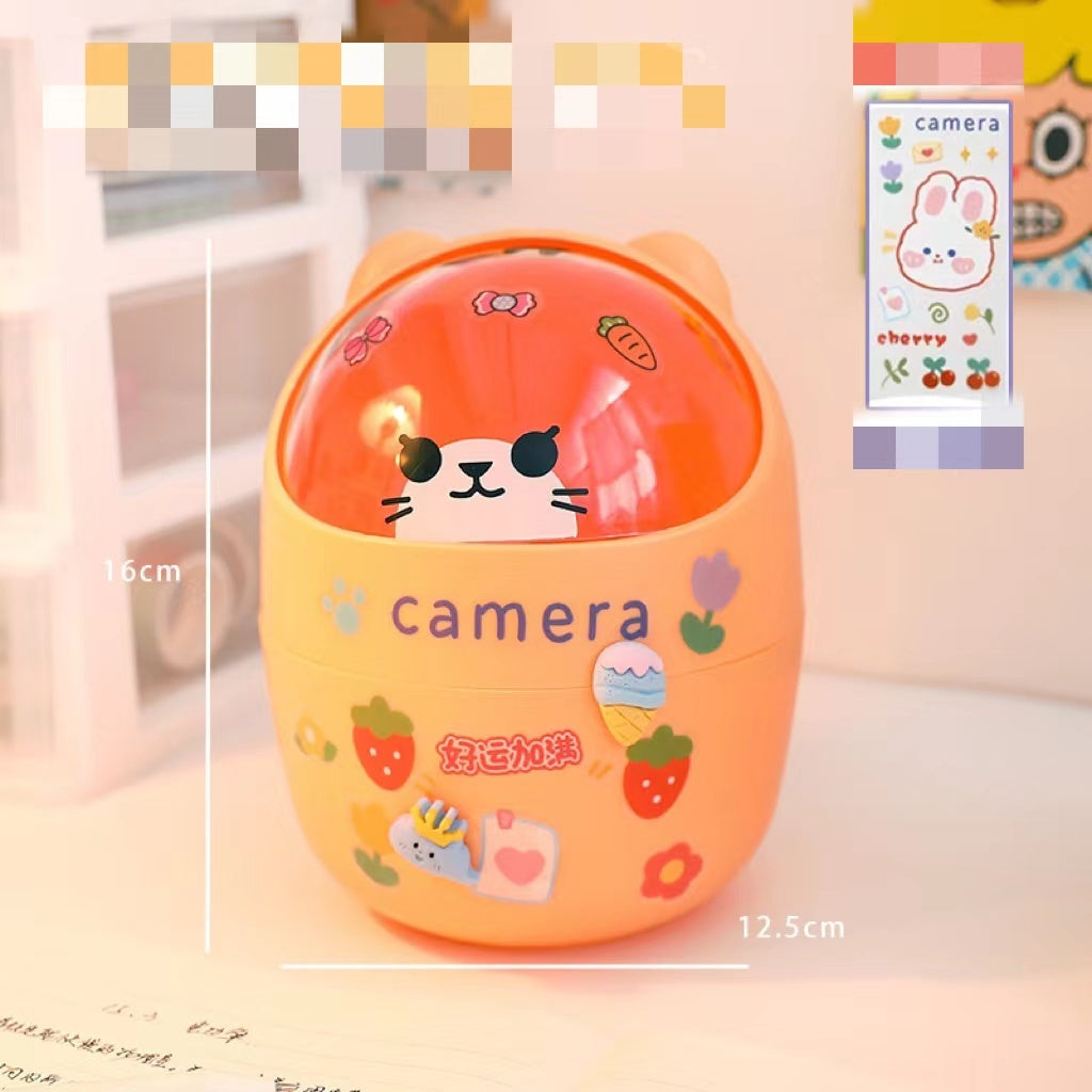 سوب سطح المكتب Can Can Organizer Bucket Office Mini Bear Trash Can