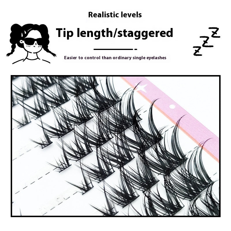 Fox Eye Ten Rows Of False Eyelashes Oblique Flying Single Cluster Split Type