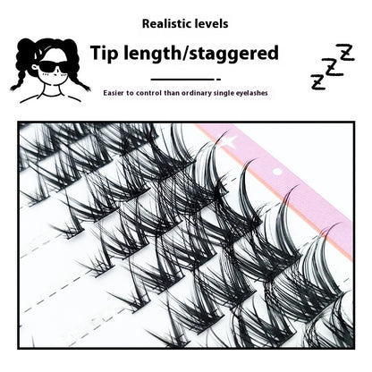 Fox Eye Ten Rows Of False Eyelashes Oblique Flying Single Cluster Split Type