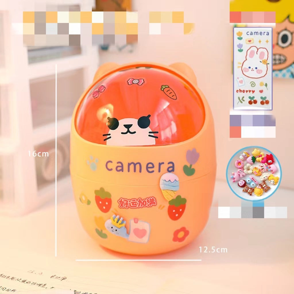 سوب سطح المكتب Can Can Organizer Bucket Office Mini Bear Trash Can