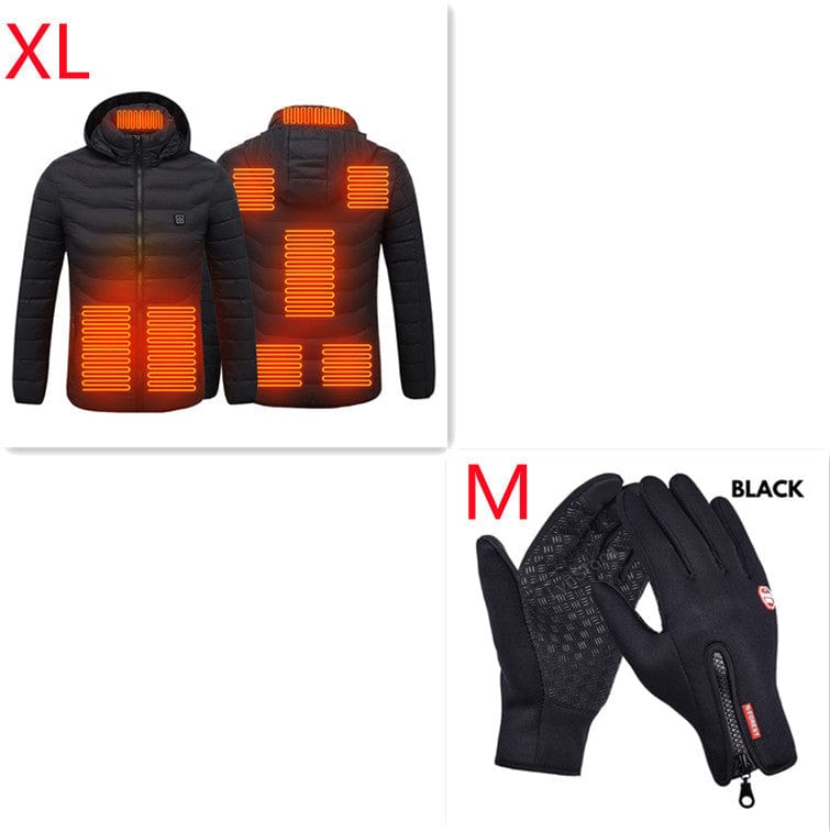 新款加热夹克外套USB电热夹克棉衣加热器保暖服装加热背心男士衣服冬季