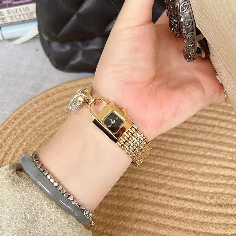 Lock Head Fashion Steel Watch Female Small Dial
