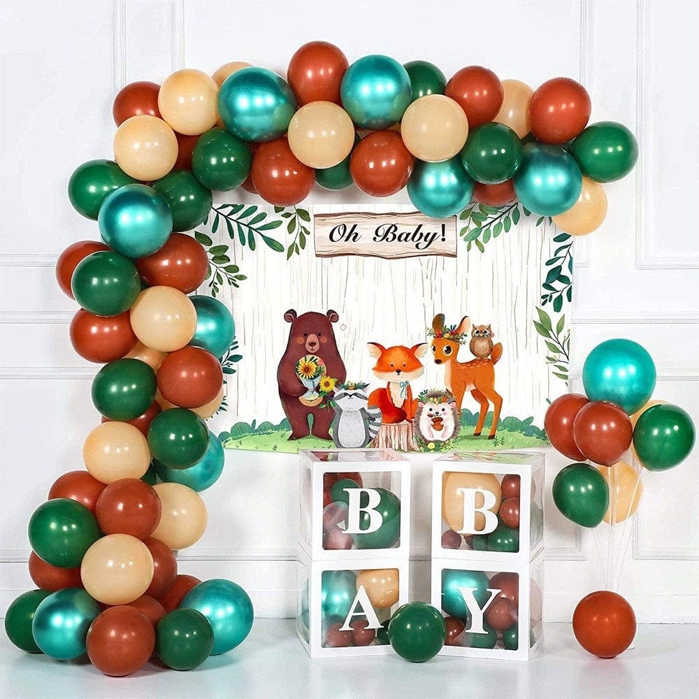 Animal Head Birthday Party Balloon Jungle Set Monstera Theme