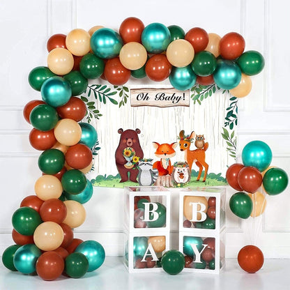 Animal Head Birthday Party Balloon Jungle Set Monstera Theme