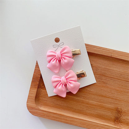 Pink Bow Heart Girls' Hairpin