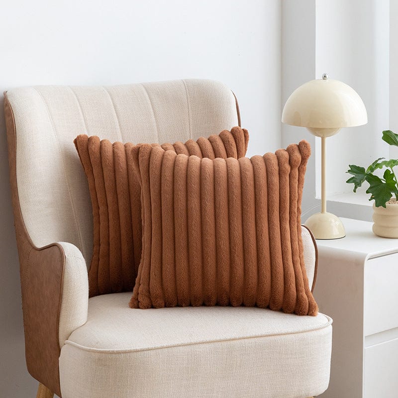 Nordic Light Luxury Faux Rabbit Fur Drawstring Pillowcase