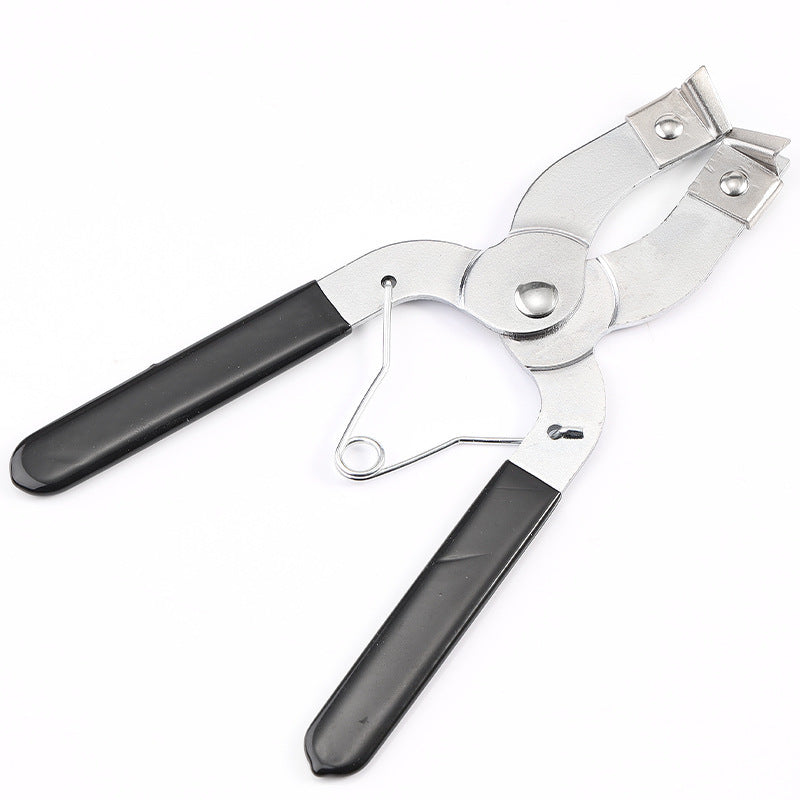 Piston ring expander repair tool with black handles.