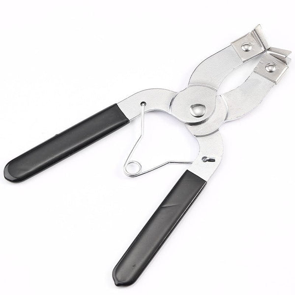 Piston ring expander repair tool with black handles.