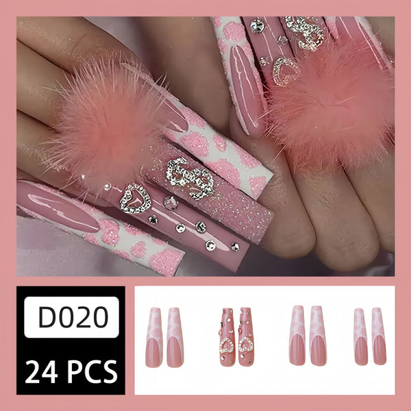 أظافر صناعية من مجموعة Cotton Candy Ball Diamond Wear Ballet Armor Gentle Girl