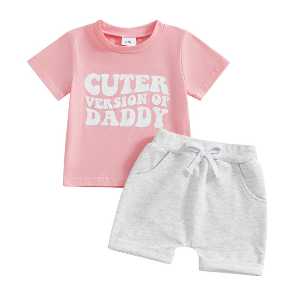 Baby Girl Letter Print Short-sleeve Suit