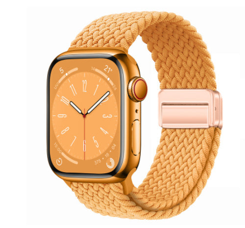 Magnetic Buckle Woven Loop Integrated Strap - Brown beige / 38to40to41mm Universal