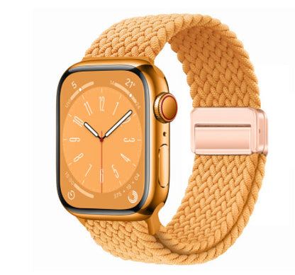 Magnetic Buckle Woven Loop Integrated Strap - Brown beige / 38to40to41mm Universal