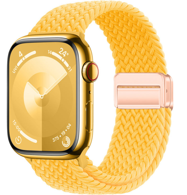 Magnetic Buckle Woven Loop Integrated Strap - Sunny color rose gold buckle / 38to40to41mm Universal