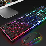 Dragon LED Backlight gaming keyboard and mouse set with RGB backlit keys and ergonomic wired mouse
