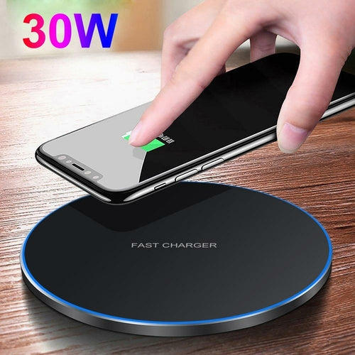 Dragon W9 Wireless Charging Pad 30W ultra thin fast charger with USB-C for iPhone 15 series