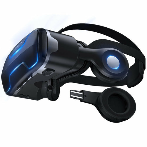 Dragon Flash VR Headset with wireless controller and removable headphone for immersive 3D audiovisual gaming experience