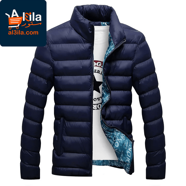 Stylish Men's Winter Parka Jacket with Stand Collar - Thick Solid Design for Casual Autumn and Winter Wear, Available in Sizes M to 6XL