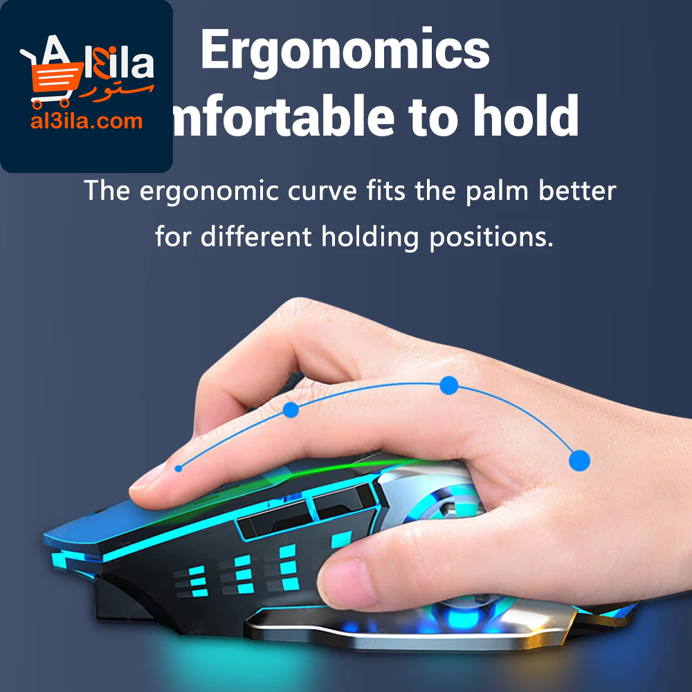Rechargeable Wireless Gaming Mouse with Silent Operation, Bluetooth and 2.4GHz USB Connectivity, and Mechanical Backlighting for PC Gamers