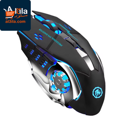 可充电无线游戏鼠标，静音运行，蓝牙和 2.4GHz USB 连接，以及机械背光，适合 PC 游戏玩家
