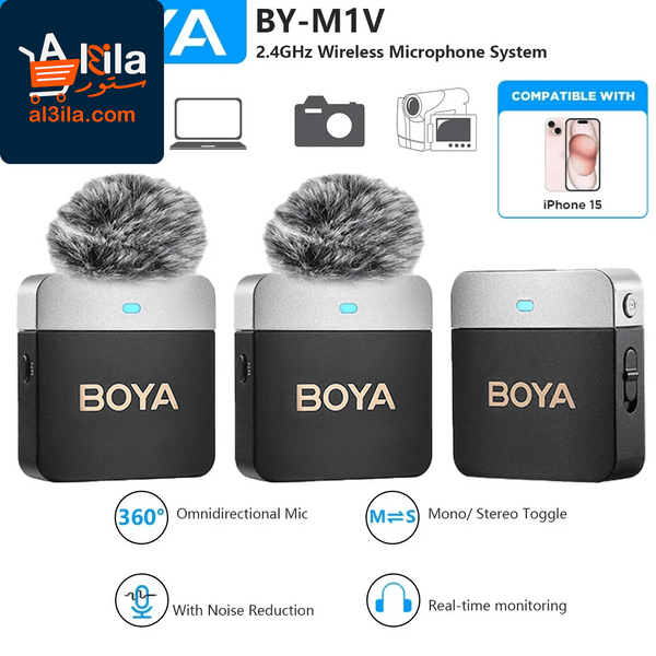 BY-M1V Wireless Lavalier Microphone: Ideal for iPhone, Android, DSLR Cameras, and Smartphone Vlogging and Live Streaming