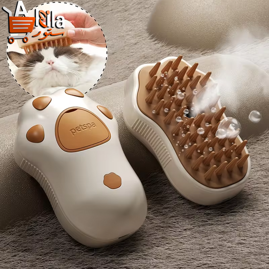 3-in-1 Electric Pet Grooming Brush with Steam Spray for Effortless Hair Removal and Massaging Care for Dogs and Cats