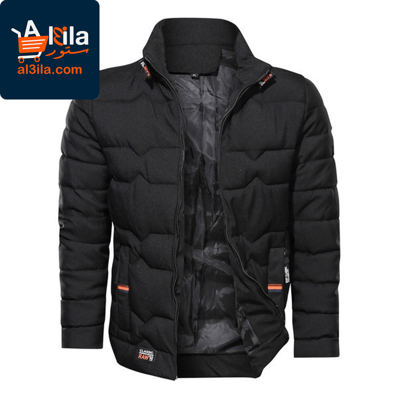 Men's Stand-Up Collar Plus Velvet Warm Jacket – Stylish Solid Color Cotton Outerwear