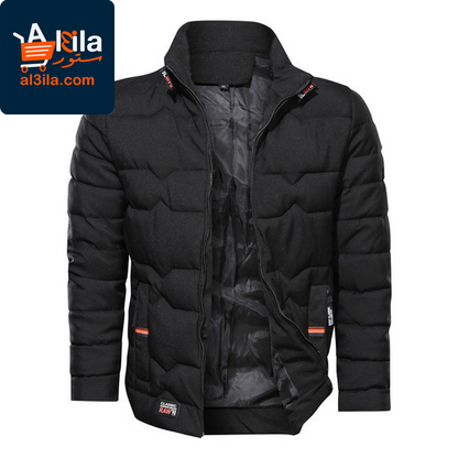 Men's Stand-Up Collar Plus Velvet Warm Jacket – Stylish Solid Color Cotton Outerwear