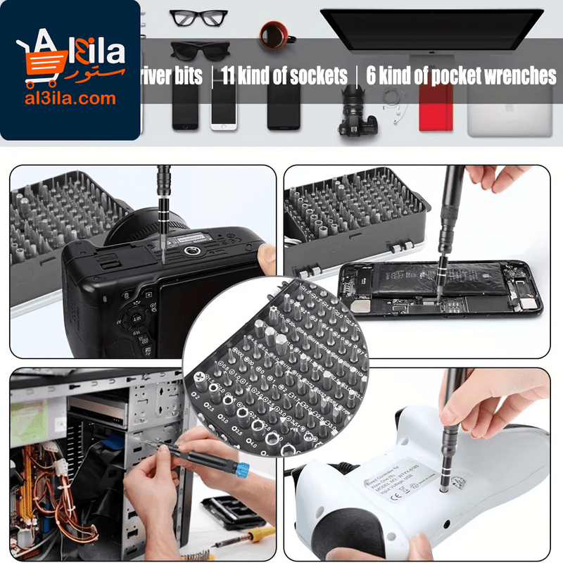 Professional Phone Repair Clamps and Screen Securing Clip Tools - 117-in-1 Precision Screwdriver Set for Electronic Repair Applications