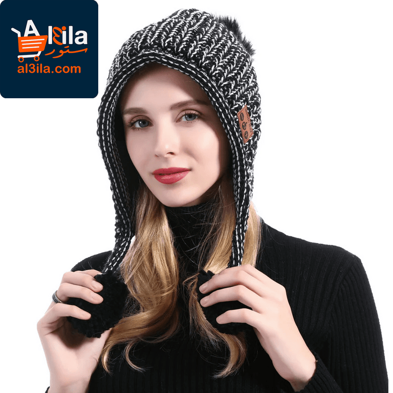Bluetooth-Compatible Knitted Beanie Hat with Earphone Speakers and Microphone for Women - Warm Soft Winter Outdoor Wear