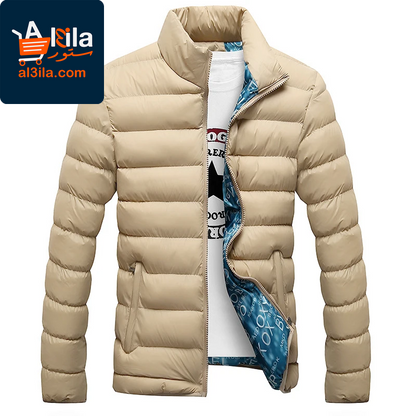 Stylish Men's Winter Parka Jacket with Stand Collar - Thick Solid Design for Casual Autumn and Winter Wear, Available in Sizes M to 6XL