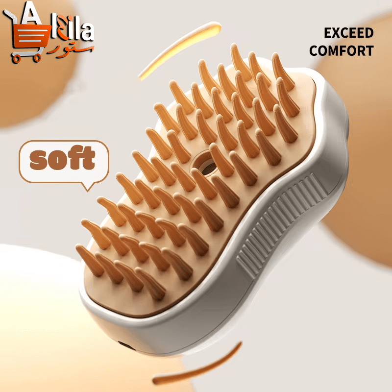 3-in-1 Electric Pet Grooming Brush with Steam Spray for Effortless Hair Removal and Massaging Care for Dogs and Cats