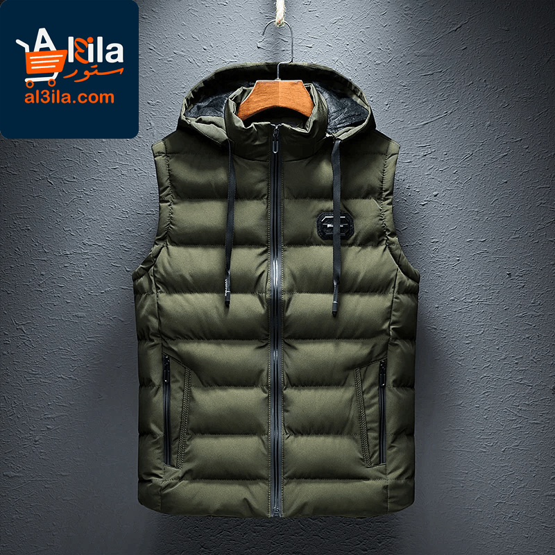 Stylish Hooded Sleeveless Men's Vest - Casual Cotton-Padded Zipper Waistcoat in Plus Sizes up to 6XL