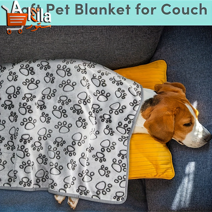 Deluxe Soft Fluffy Pet Blanket with Cute Cartoon Design - Ideal for Cats and Dogs, Perfect for Cozy Comfort