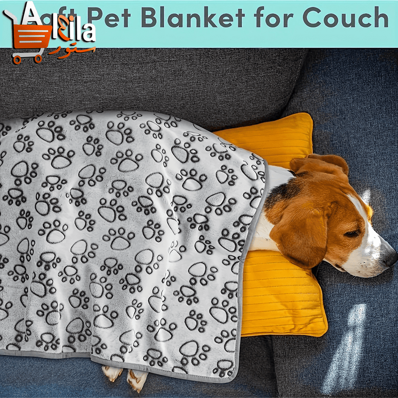 Deluxe Soft Fluffy Pet Blanket with Cute Cartoon Design - Ideal for Cats and Dogs, Perfect for Cozy Comfort