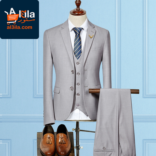 Stylish Slim Fit Custom-Made Wedding Suit for Men - 3 Piece Blazer Set in Elegant Colors