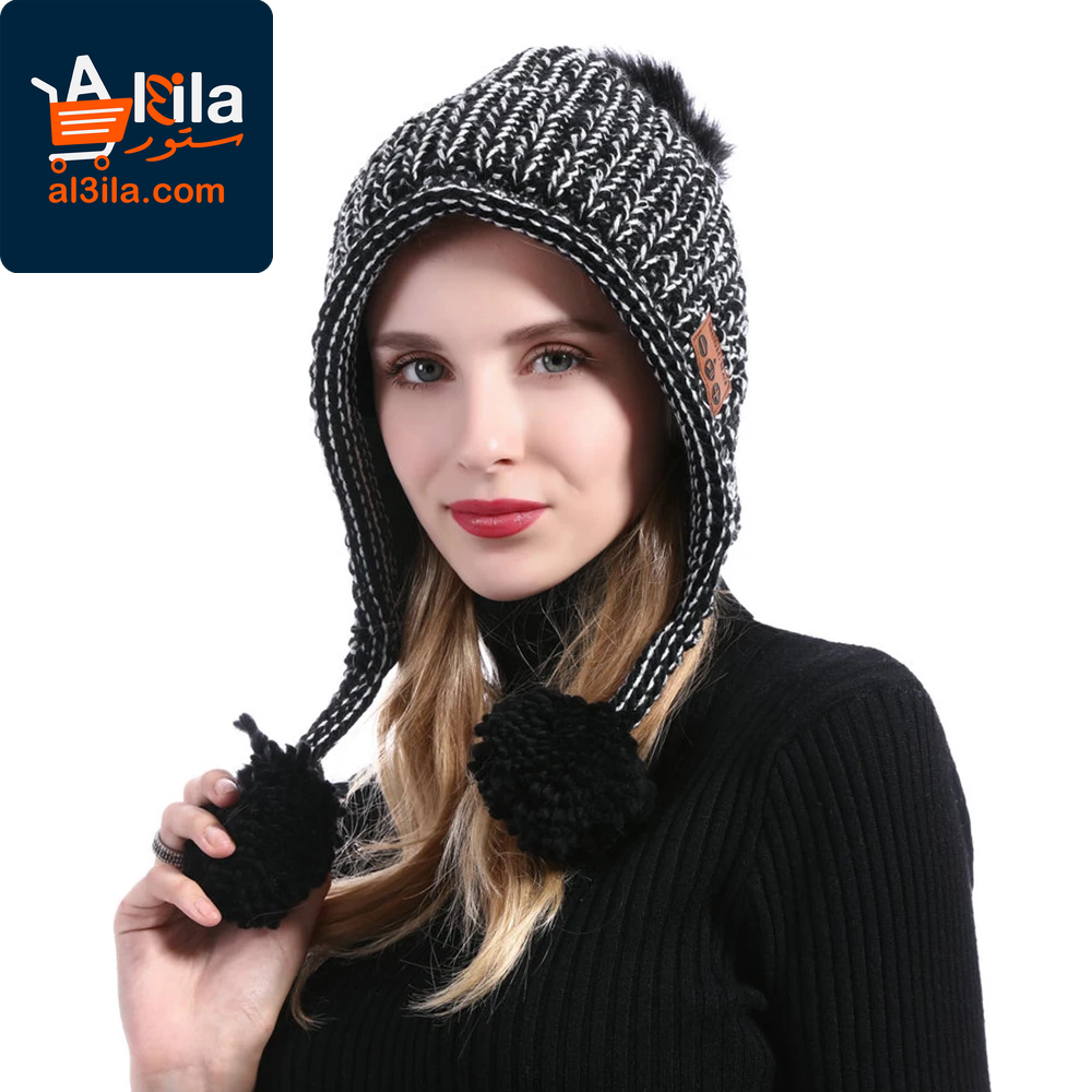 Bluetooth-Compatible Knitted Beanie Hat with Earphone Speakers and Microphone for Women - Warm Soft Winter Outdoor Wear